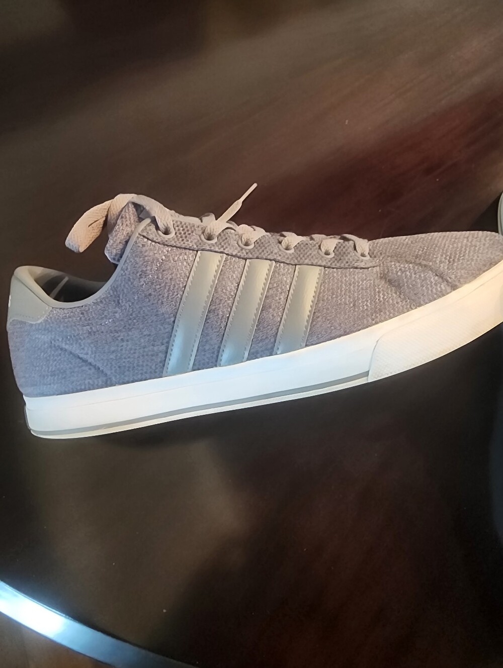 adidas Men's Casual Light Gray Knit Low-Top Sneakers, Sz 12